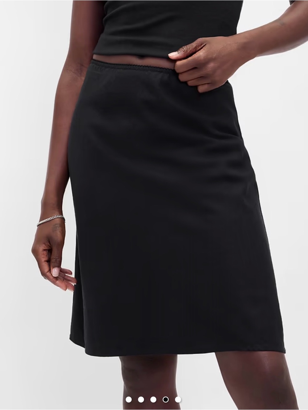 Gap Linen-Blend Bias-Cut Skirt in black size small - Picture 4 of 5